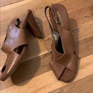Tan sling backs